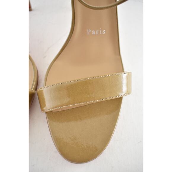 Christian Louboutin Loubigirl 85 Lionne Beige Ankle Strap Sandal Heel Pump 40 - Picture 6 of 11